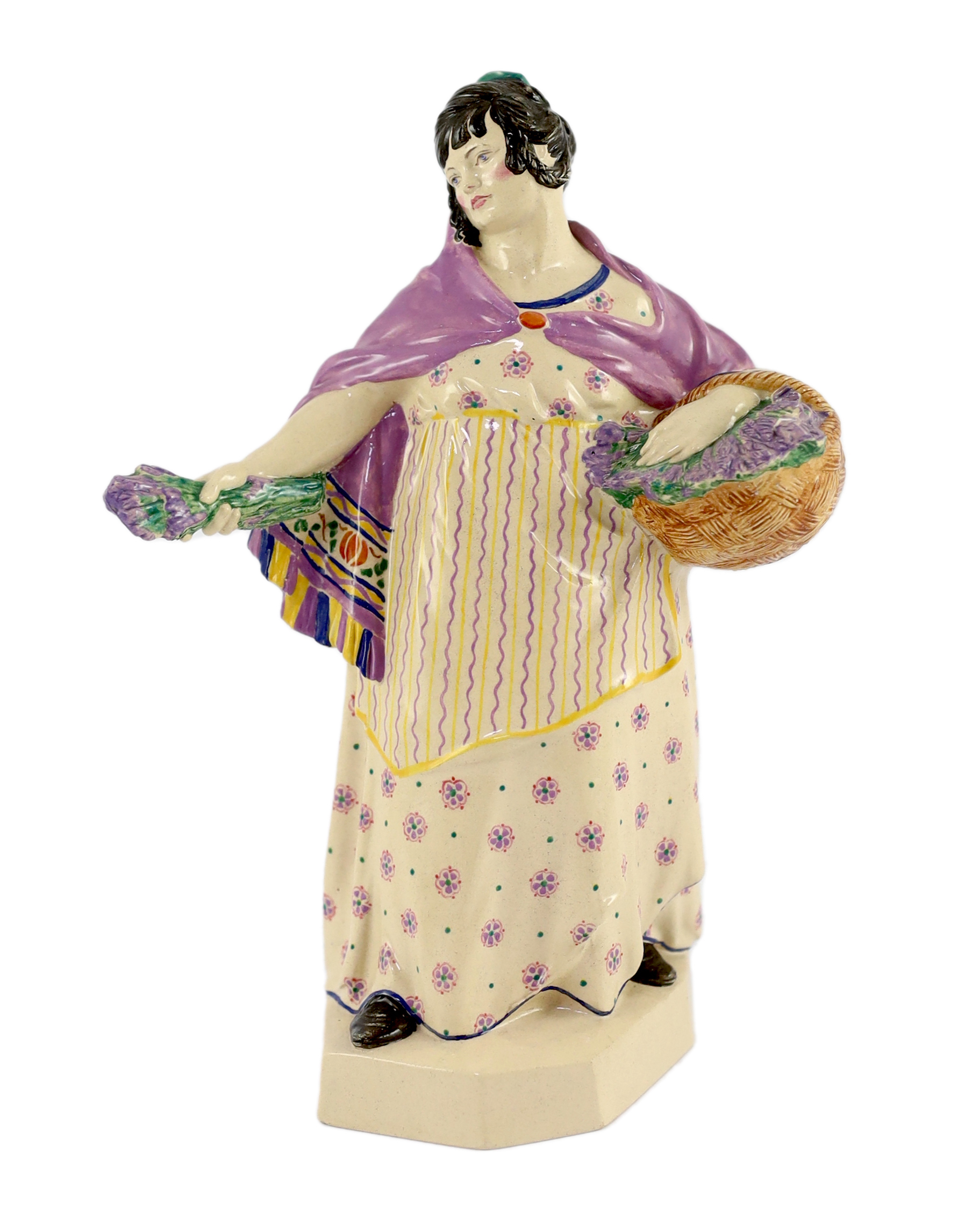 Charles Vyse (1882-1971) - a Chelsea Pottery figure, 'The Lavender Girl'